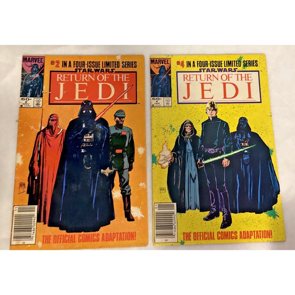 Star Wars Return Of The Jedi #2 & #4 Marvel Comics 1983 Vintage Newsstand Lot